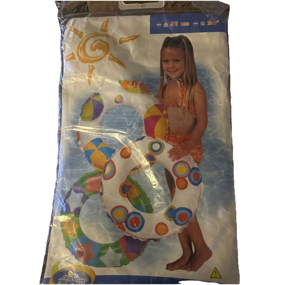 Intex The Wet Set 20-Inch Swim Ring Circle Pattern 2003 New In Package